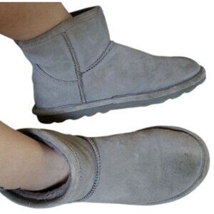 Bearpaw Alyssa Ankle Boots Booties Shoes Gray Fog Suede Winter Snow Youth SIZE 4